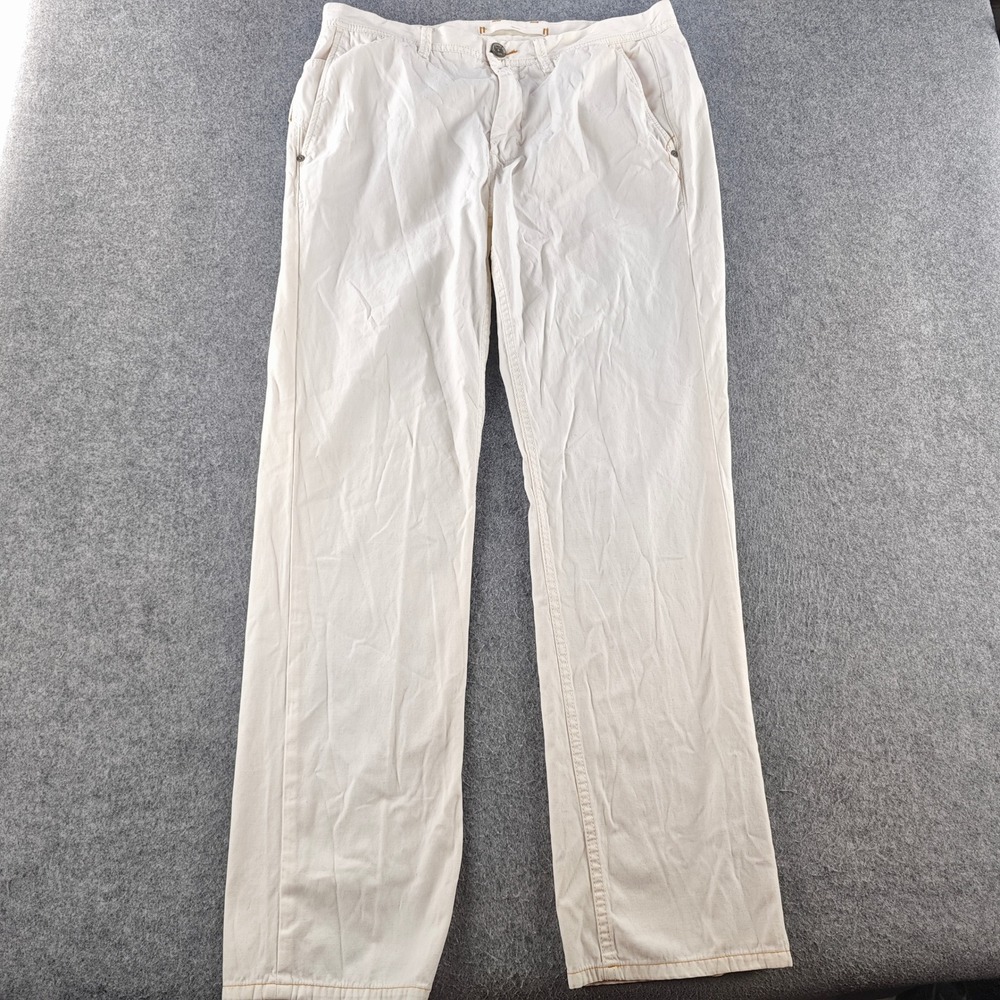 Tommy Bahama Authentic Pants Mens 34x32 Off White Straight Leg Chino Trousers